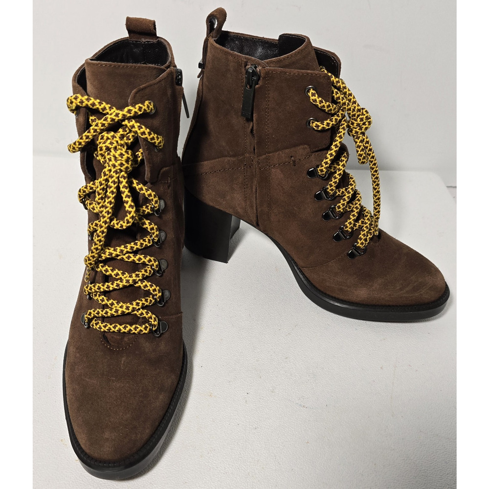 Aquatalia Ihana Brown Suede Water Resistant Lace-Up Zip Boot Women’s Size US 10